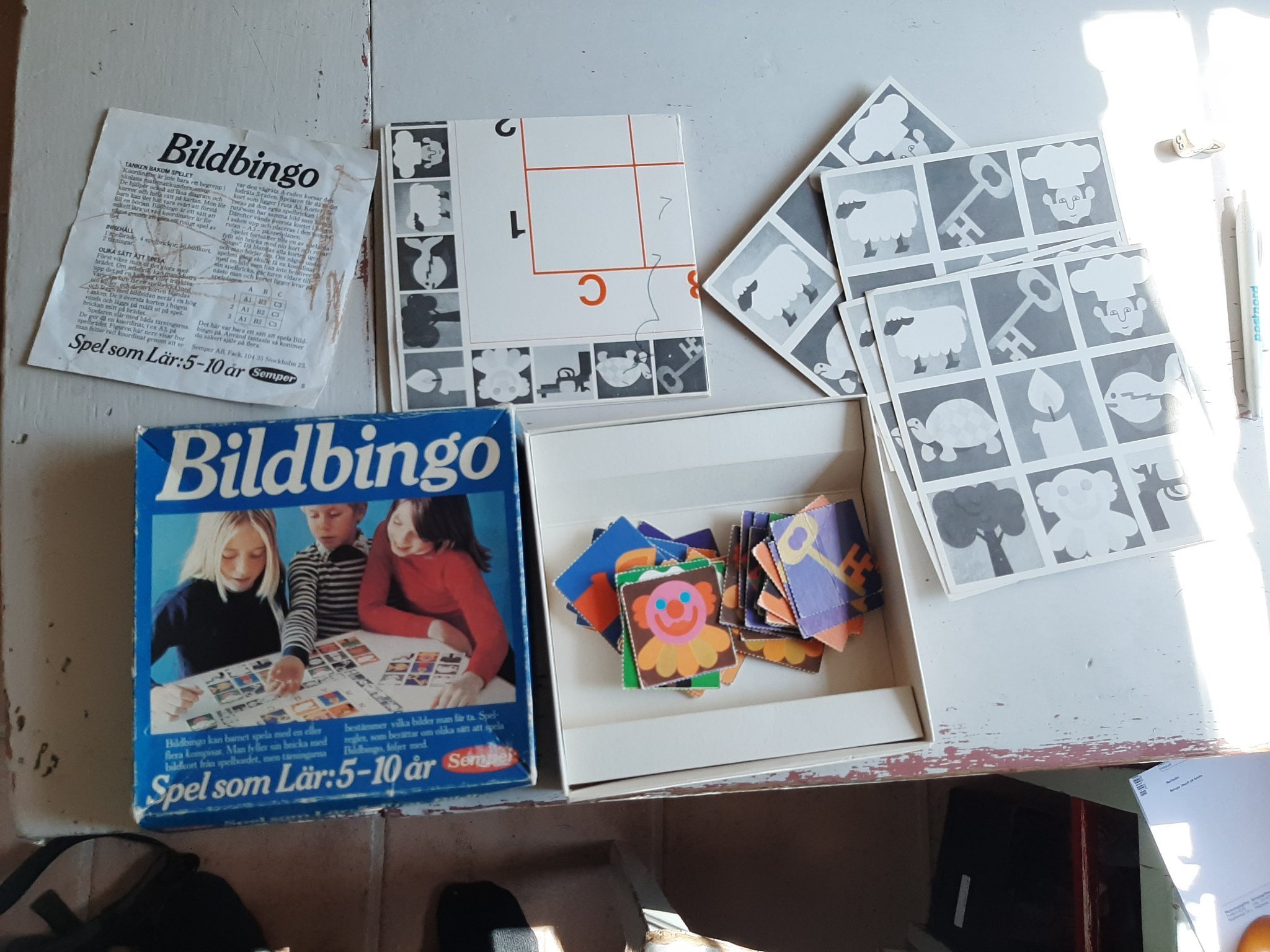 Retro spel Semper Bildbingo lärande barn 5-10 år 70-tal.