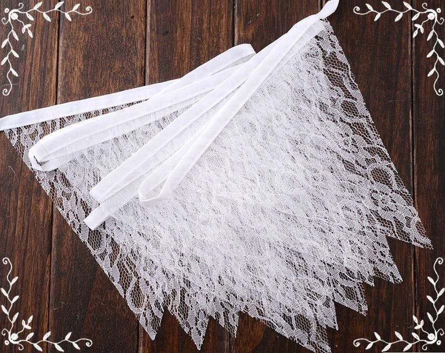 Vimplar, flaggspel, spets, inredning, lantligt shabby chic! fransk