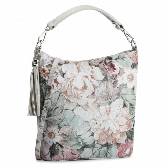 Fint mönstrad väska/bucket bag i äkta skinn