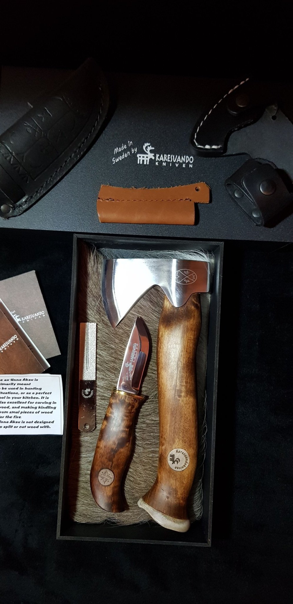 Karesuando Kniv/Yxa Jakt/Samlar set. NY!