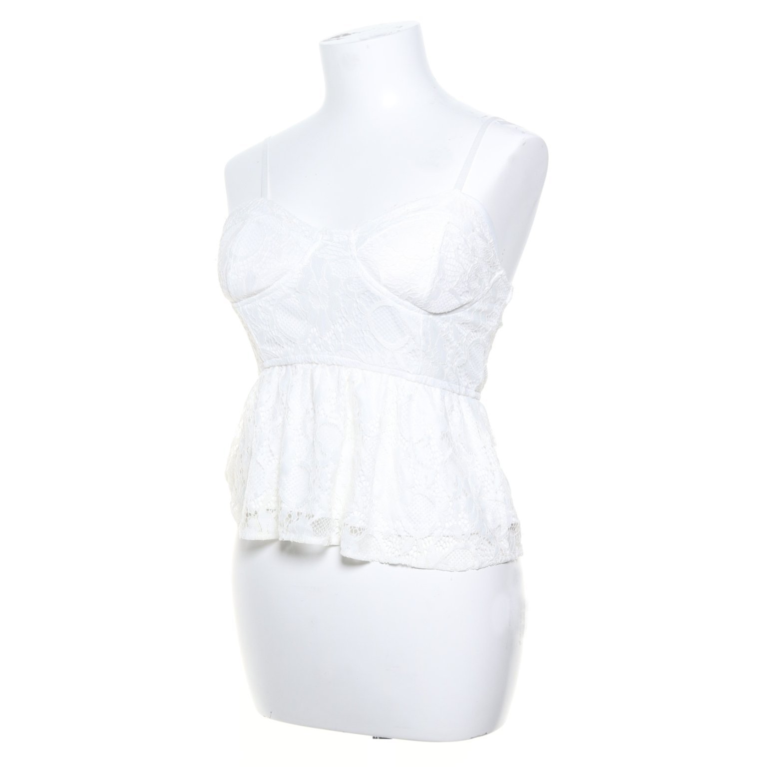 Vit Topp, Sheinside, Strl: M (38, Medium Student, Lace, spets)