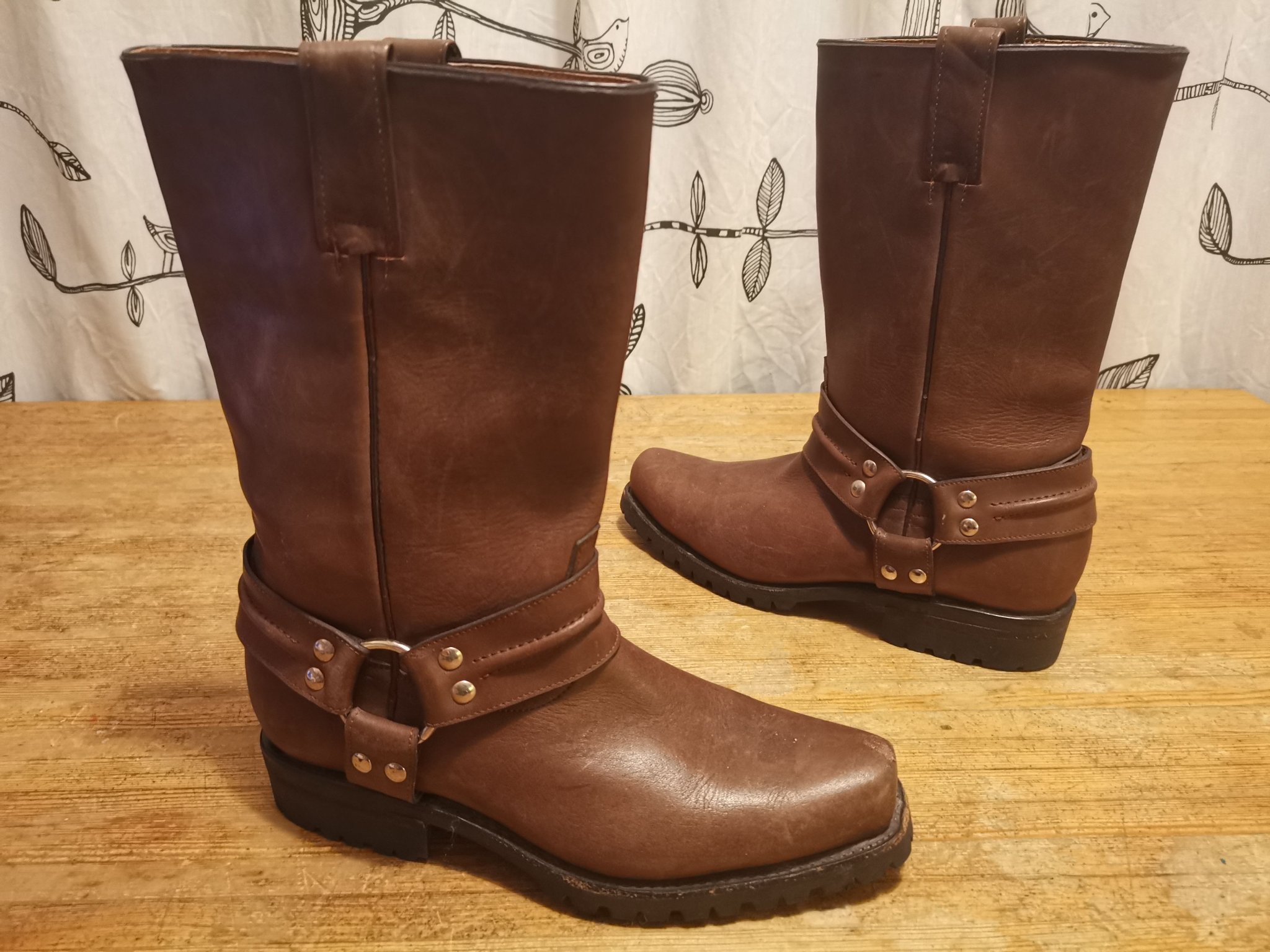 Bruna skinn MC boots African Boots MC stövlar str 42 Bruna skinn MC boots African Boots MC stövlar str 42