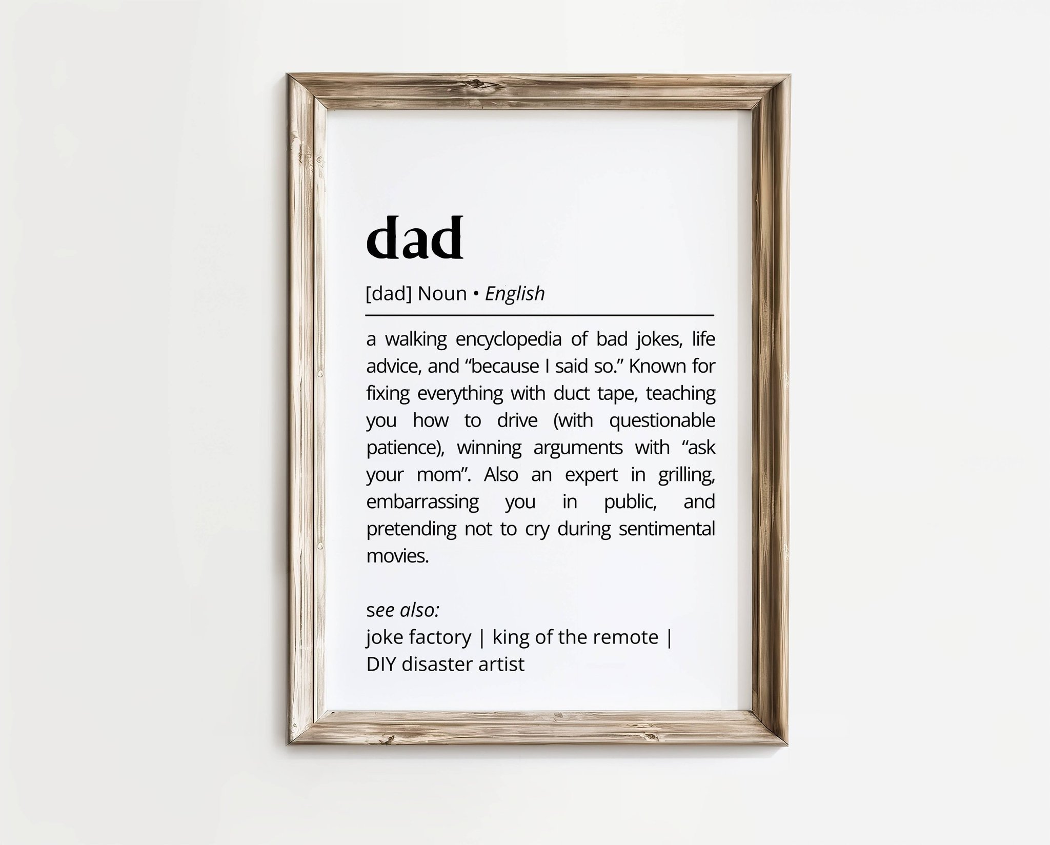 Dad – Definition poster | A4 | Rolig present | SkattkammarenSE