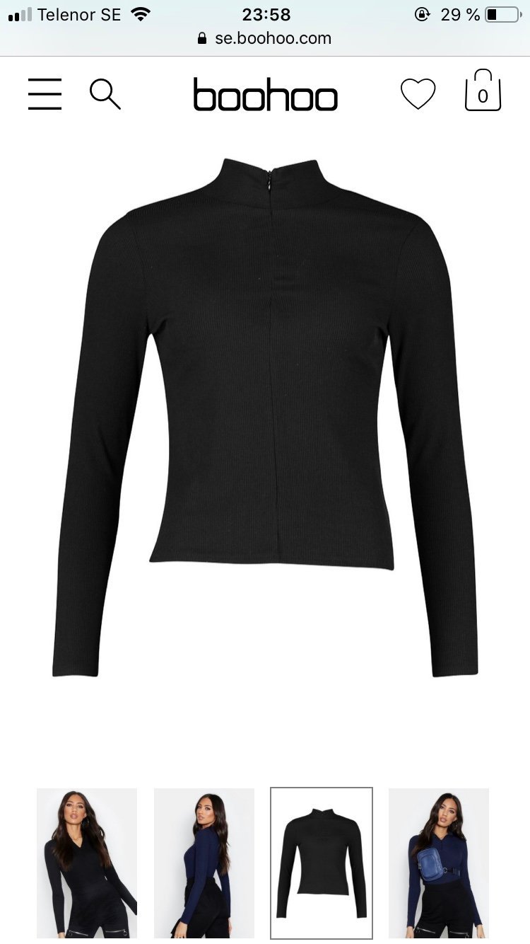 Svart tight tröja boohoo Svart tight tröja boohoo