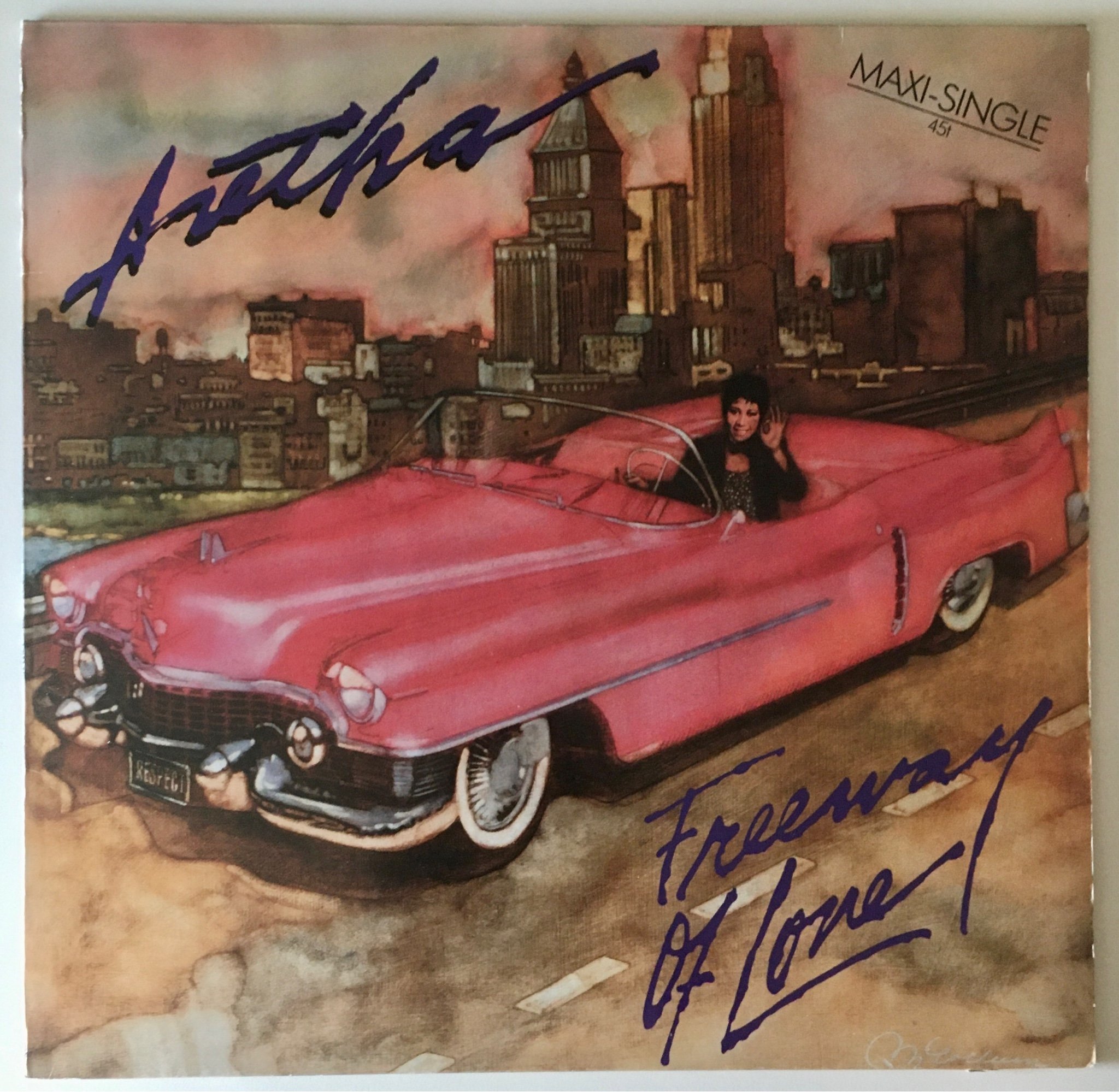 ARETHA FRANKLIN - FREEWAY OF LOVE 12” maxi (Rare) Dj soul funk 80 tal