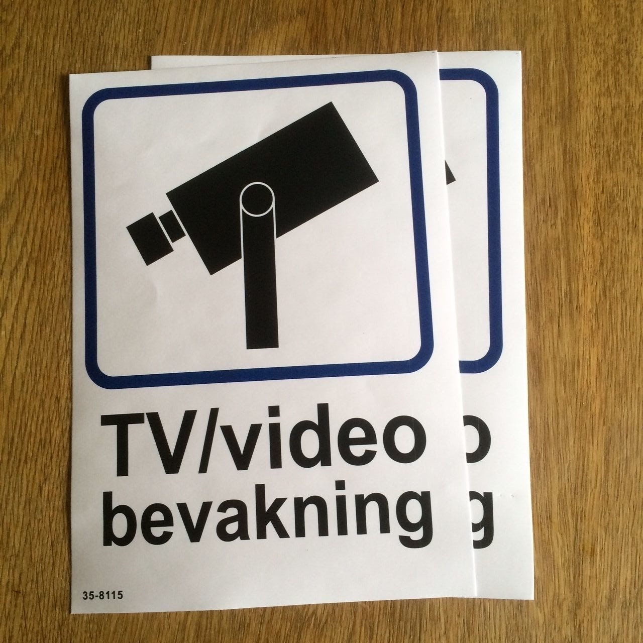 3st Tv- / Video övervakningsskylt självhäftande plast på Tradera.com -