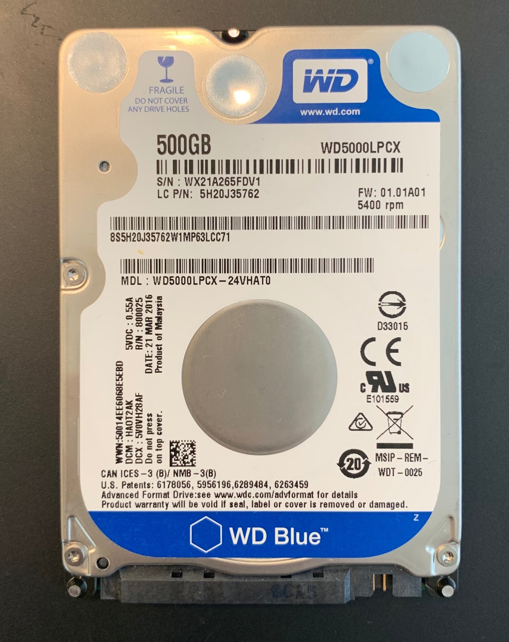 WD Blue WD5000LPCX Hårddisk - 500 GB - 2,5" - 5.. (405967140) ᐈ Köp på ...