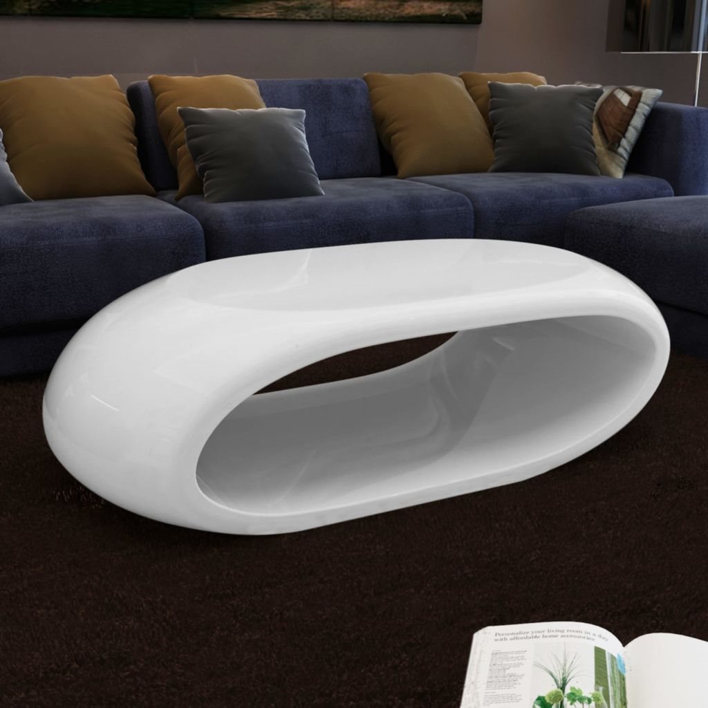 Soffbord design 100x50x28cm vit glasfiber på tradera.com