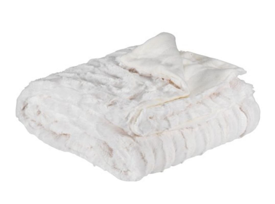underbar pälspläd! vit fake fur throw