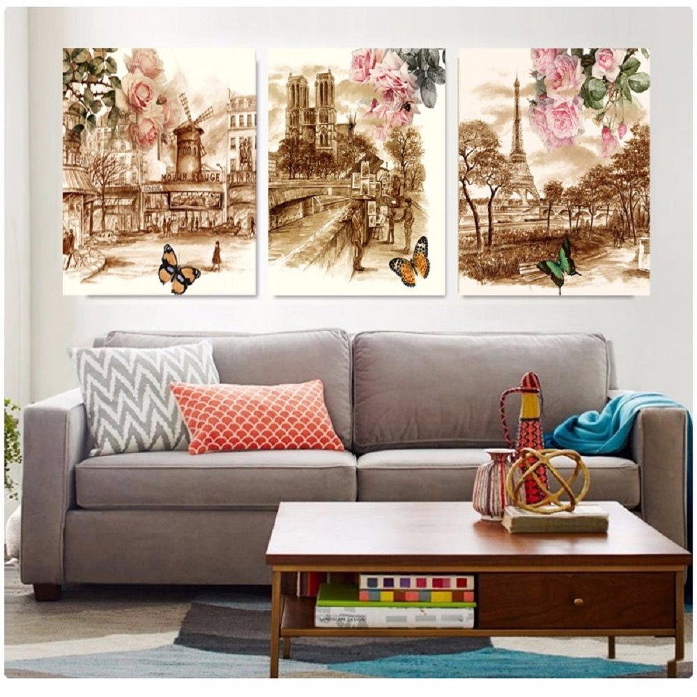 Kanvas tavla 3st 50x50cm med vackra blommor fin heminredning ...