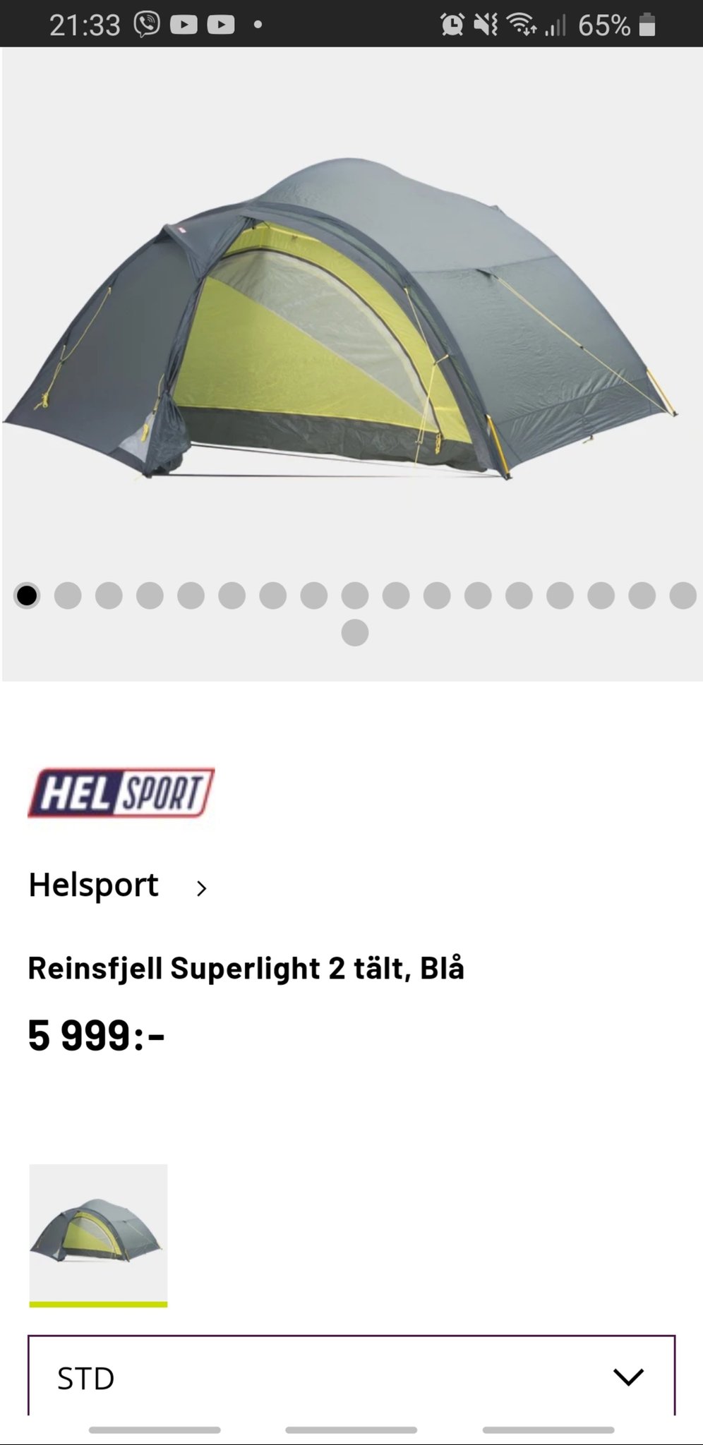 HELSPORT Reinsfjell Superlight 2 tält, Blå (403857980) ᐈ Helsport Reinsfjell Superlight 2 • Se priser (3 butiker) »
