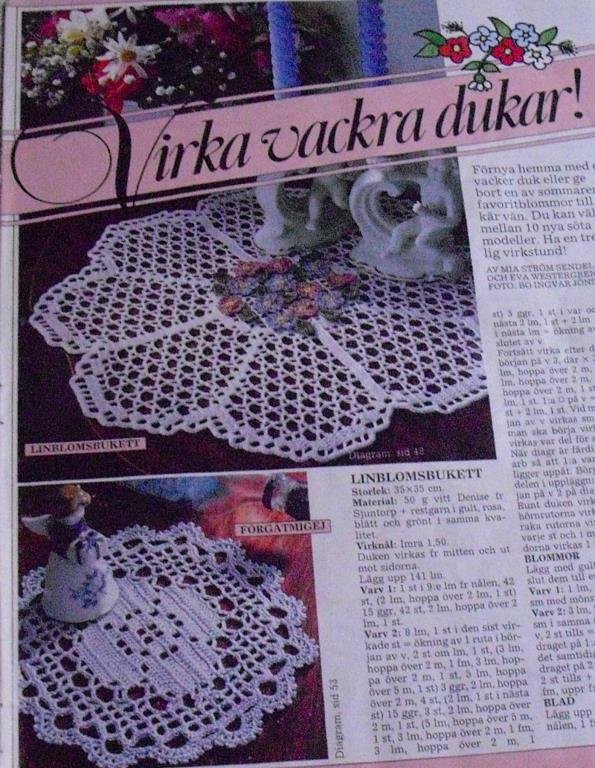 Mönster Virka vackra dukar, se bilder