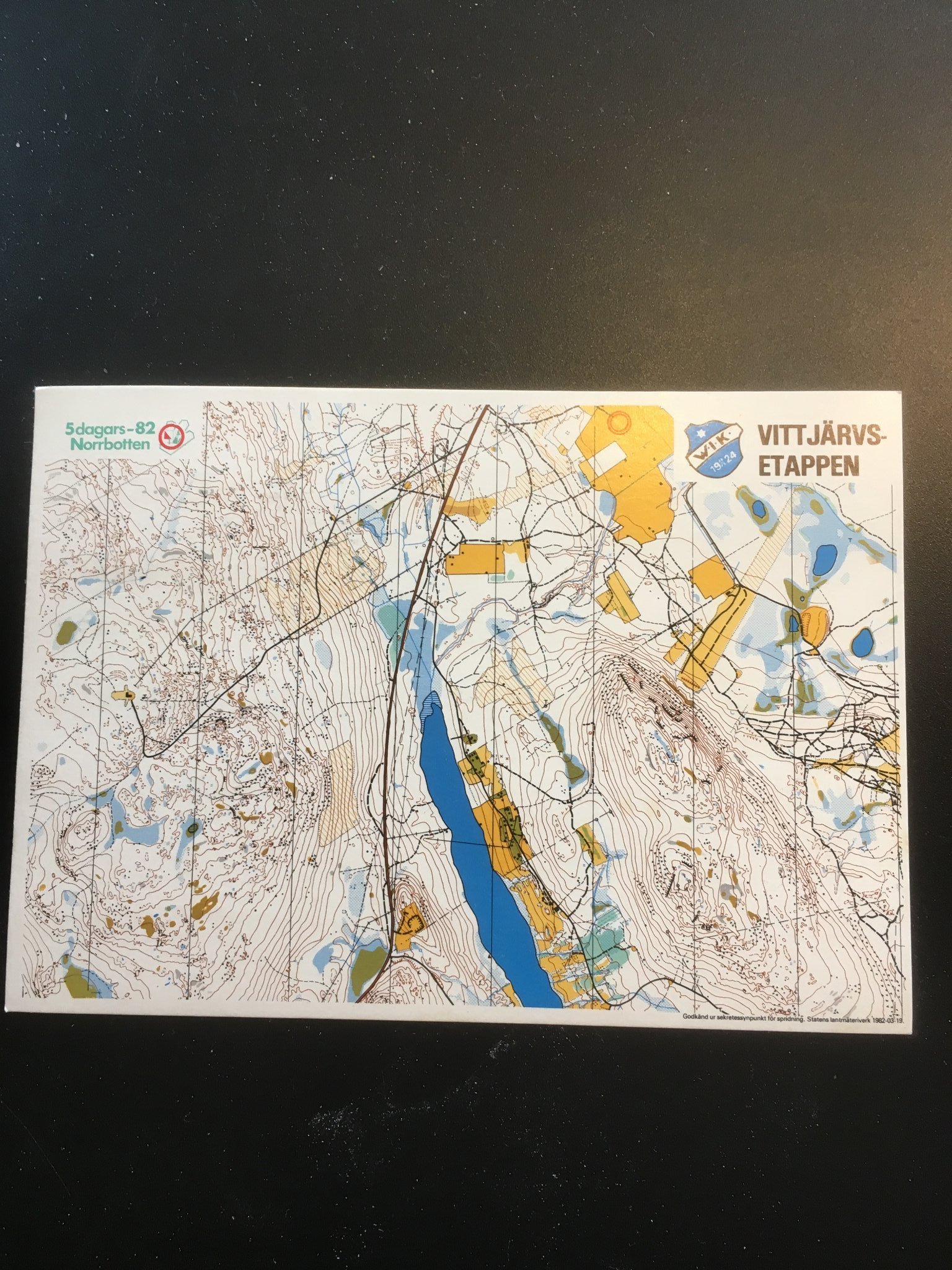 Postfriskt vykort 5 dagars -82 Norrbotten/Vittjärvs etappen/Orientering