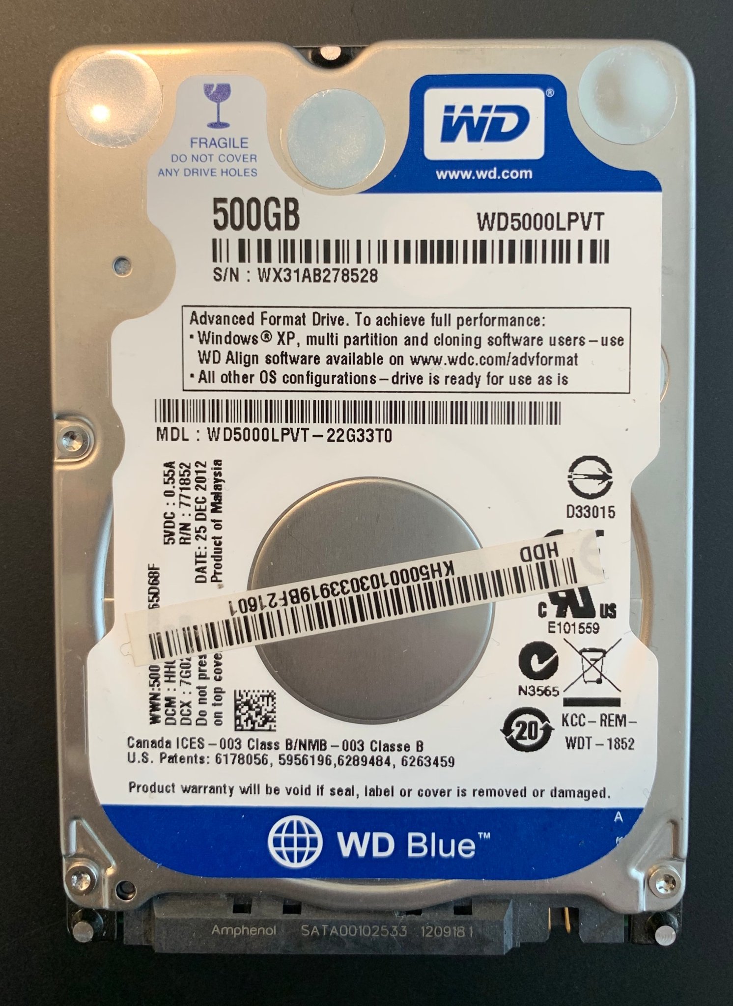 WD Blue WD5000LPCX Hårddisk - 500 GB - 2,5" - 5.. (405967158) ᐈ Köp på ...