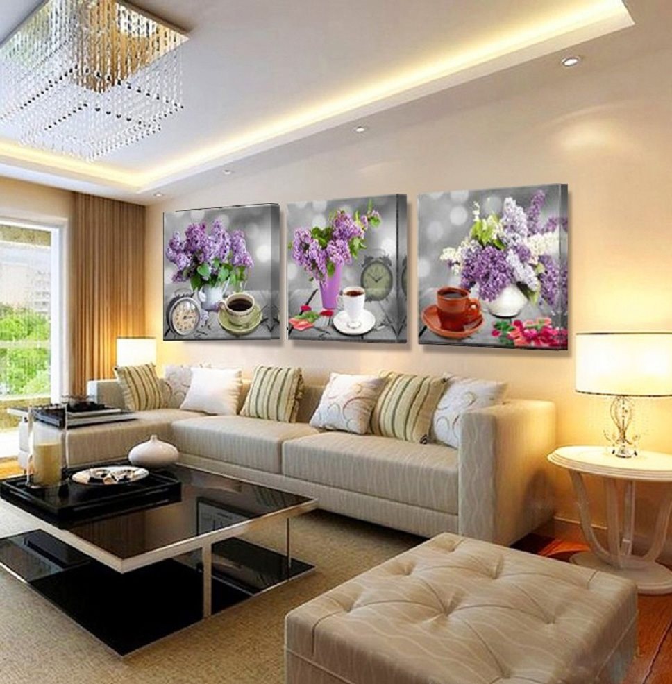 Kanvas tavla 3st 50x60cm med vackra blommor fin heminredning ...