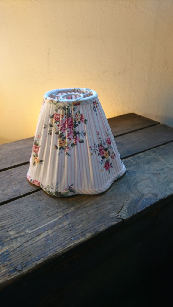 Lampskärm toppringsfäste rosa diam.18 cm