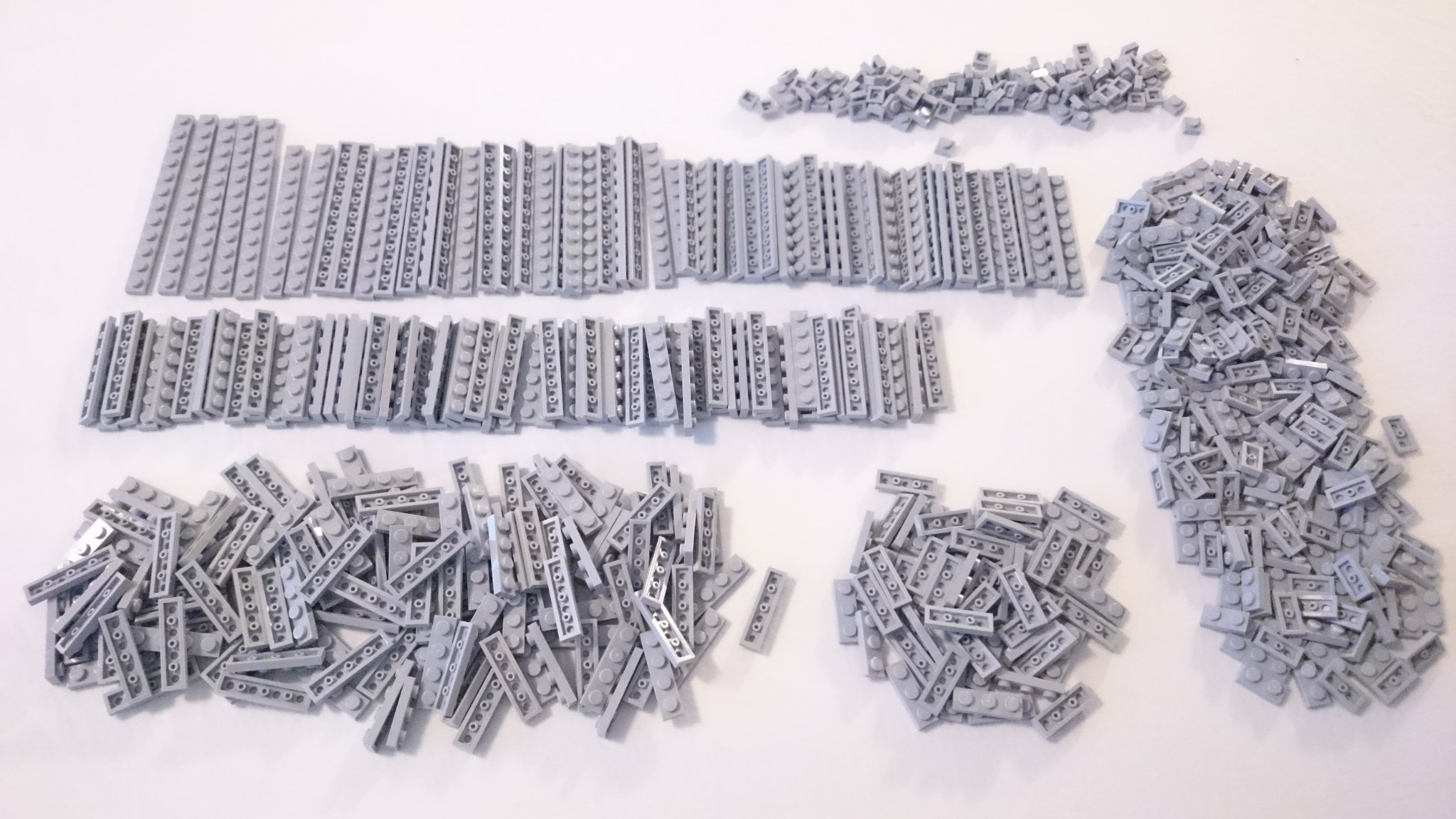 Lego - Basicbitar - låga smala - Light bluish gray - ljusgrå - 1 x …