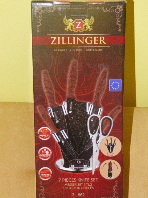 ZILLINGER SWITZERLAND Proffs keramiska knivar i 6 delar + en snygg hållare!