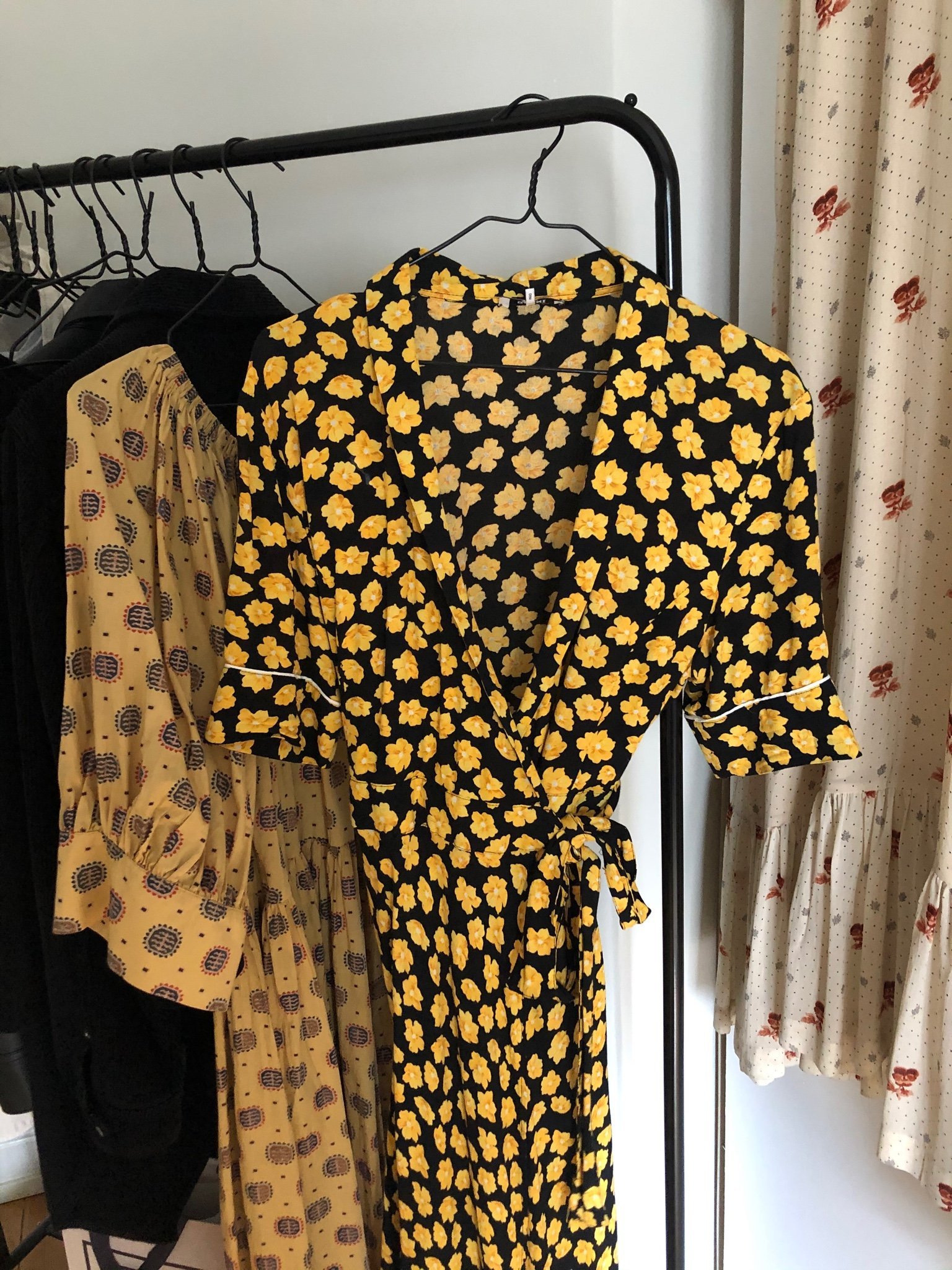 Ganni emory crepe wrap dress sale