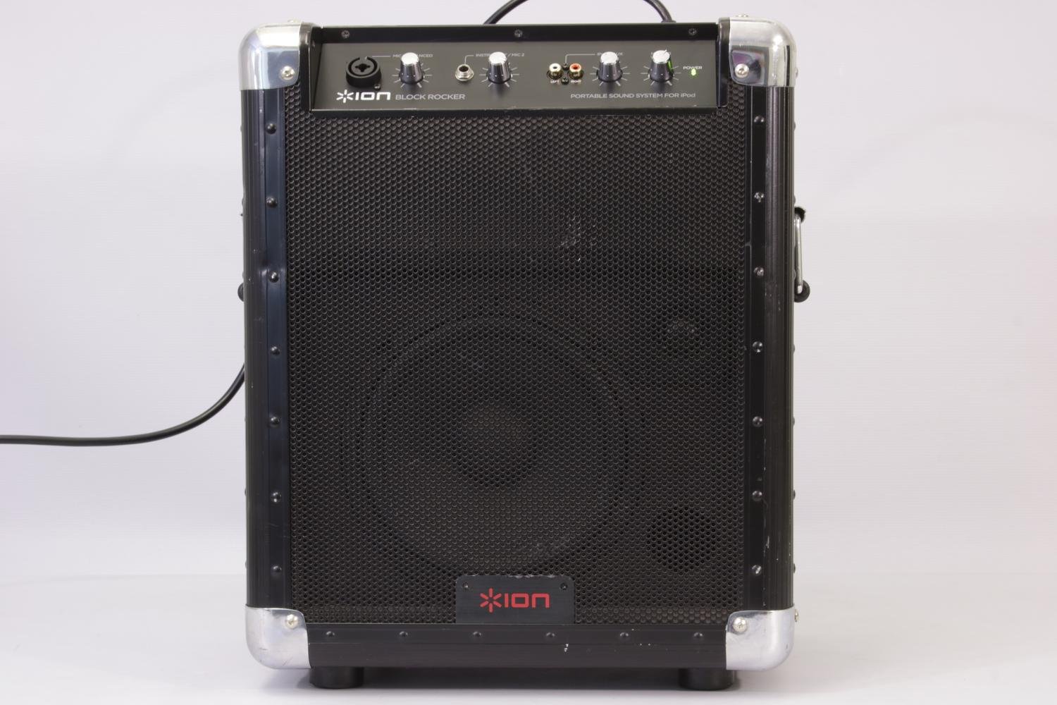 ion block rocker portable sound system for ipod