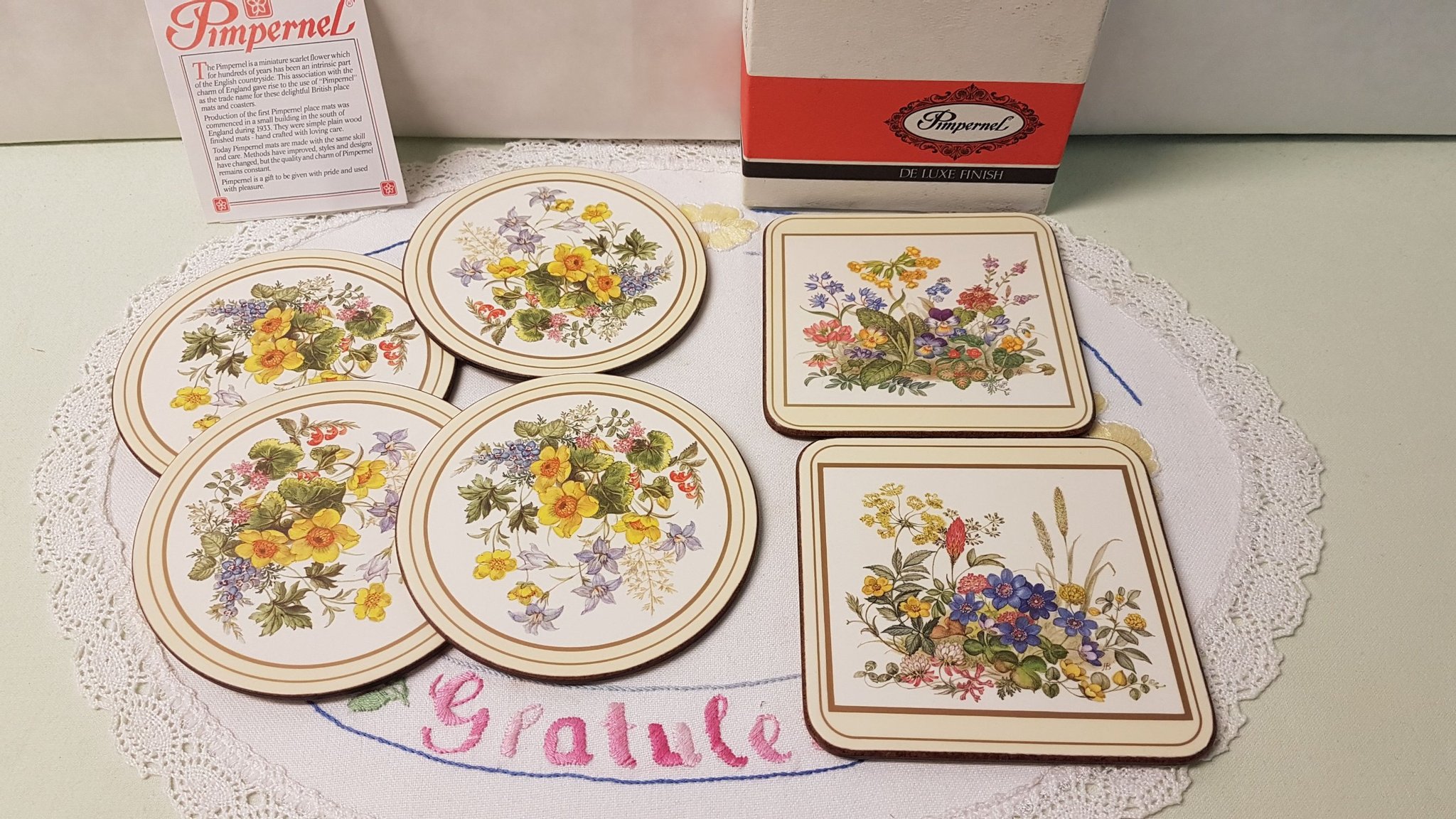 6 Coaster Underlägg i nyskick Pimpernel Köp på Tradera (523530737)