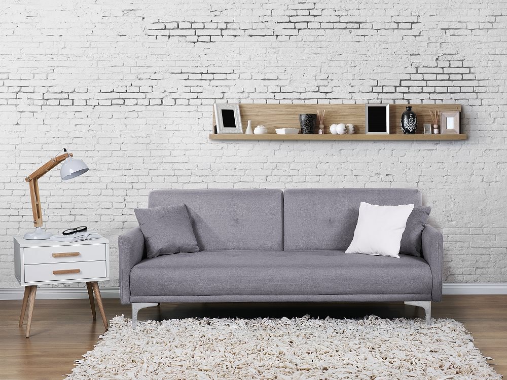 Bäddsoffa soffa grå tygsoffa lucan på tradera.com soffor för