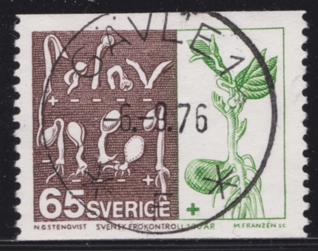 F 959 Svensk frökontroll pr/lyx stmp Gävle 1 den -6.-9.76