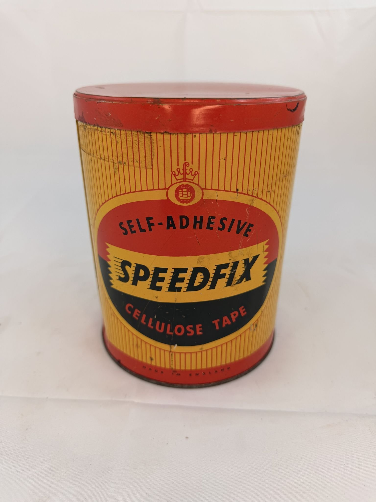 Nr29 ÄLDRE BURK LITOGRAFERAD BLECKPLÅT SPEEDFIX