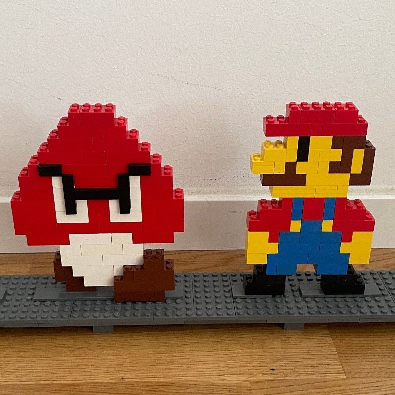 LEGO Super Mario + Goomba 8-bit pixel art retro gaming samlarobjekt