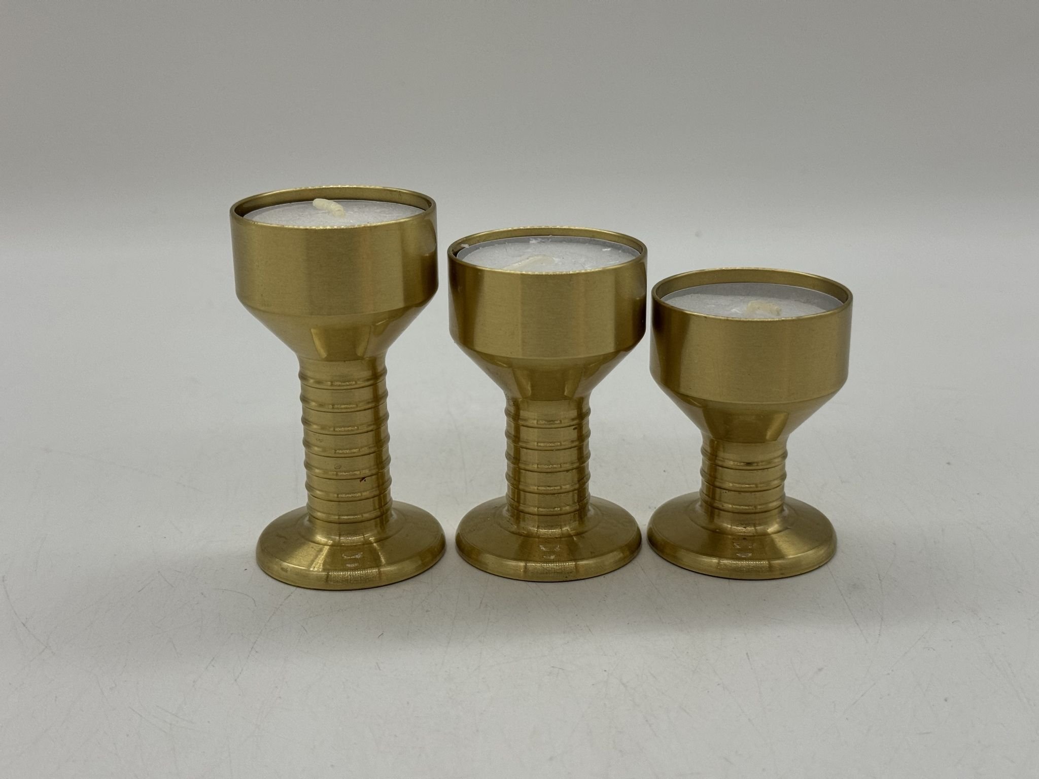 LJUSLYKTOR 3 ST I MÄSSING / MALM MODERN DESIGN