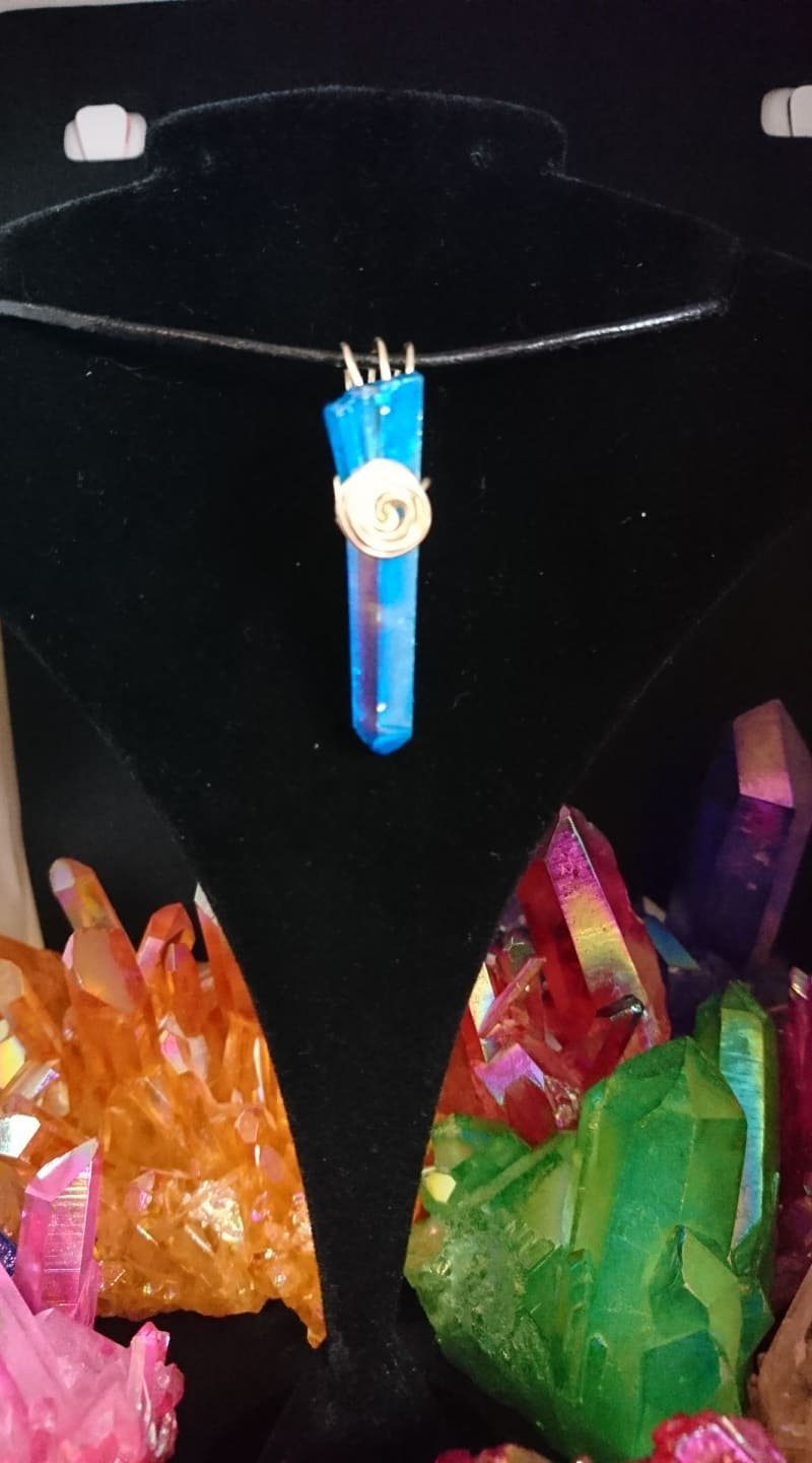 Aqua Aura halsbands hänge