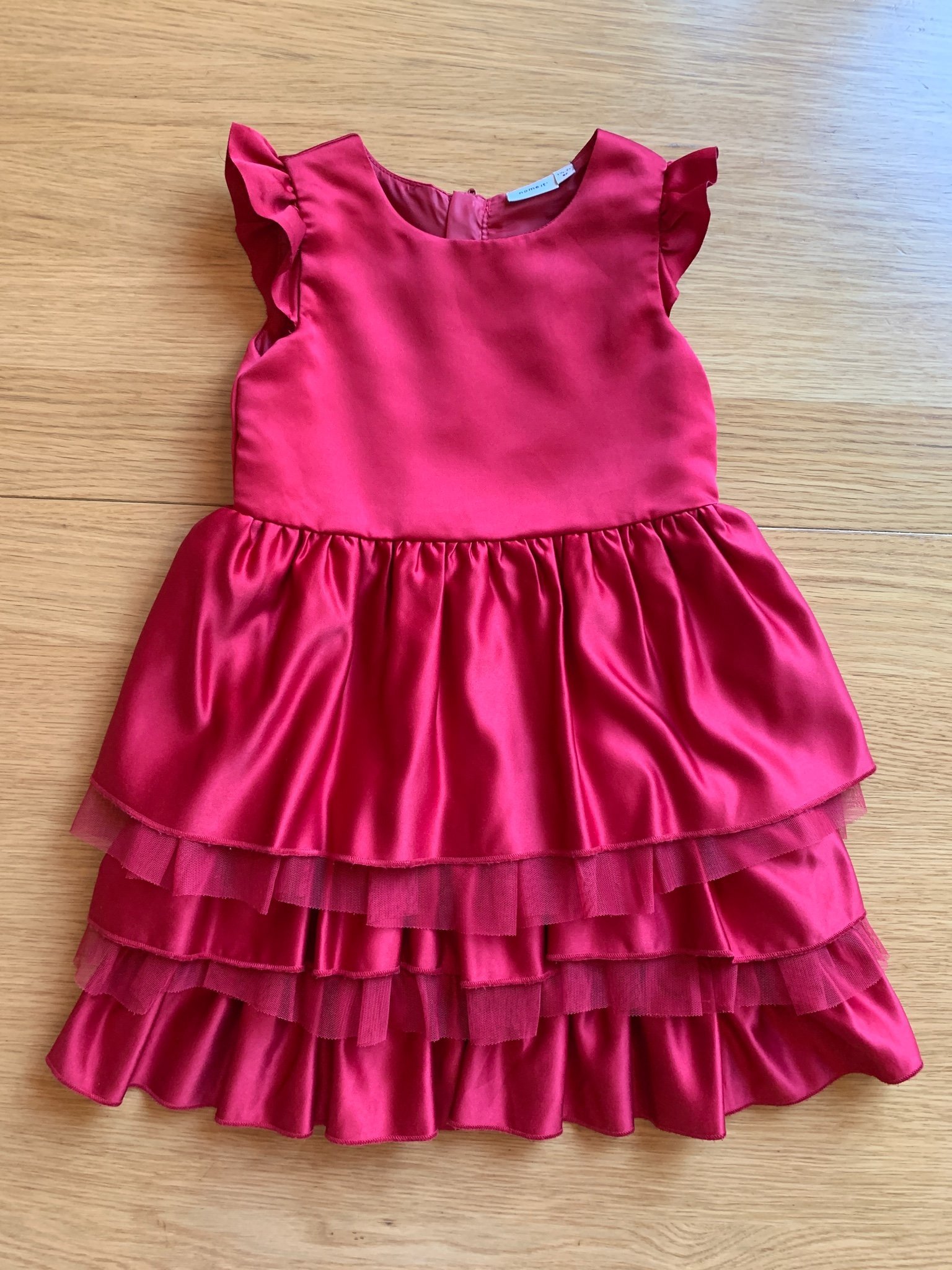 Nameit Layered Satin Toddler Girl Dress, Red, S.. (424477994 NEWBIE 19 | Flower girl dress, Fashion kids, Klänning kjol
