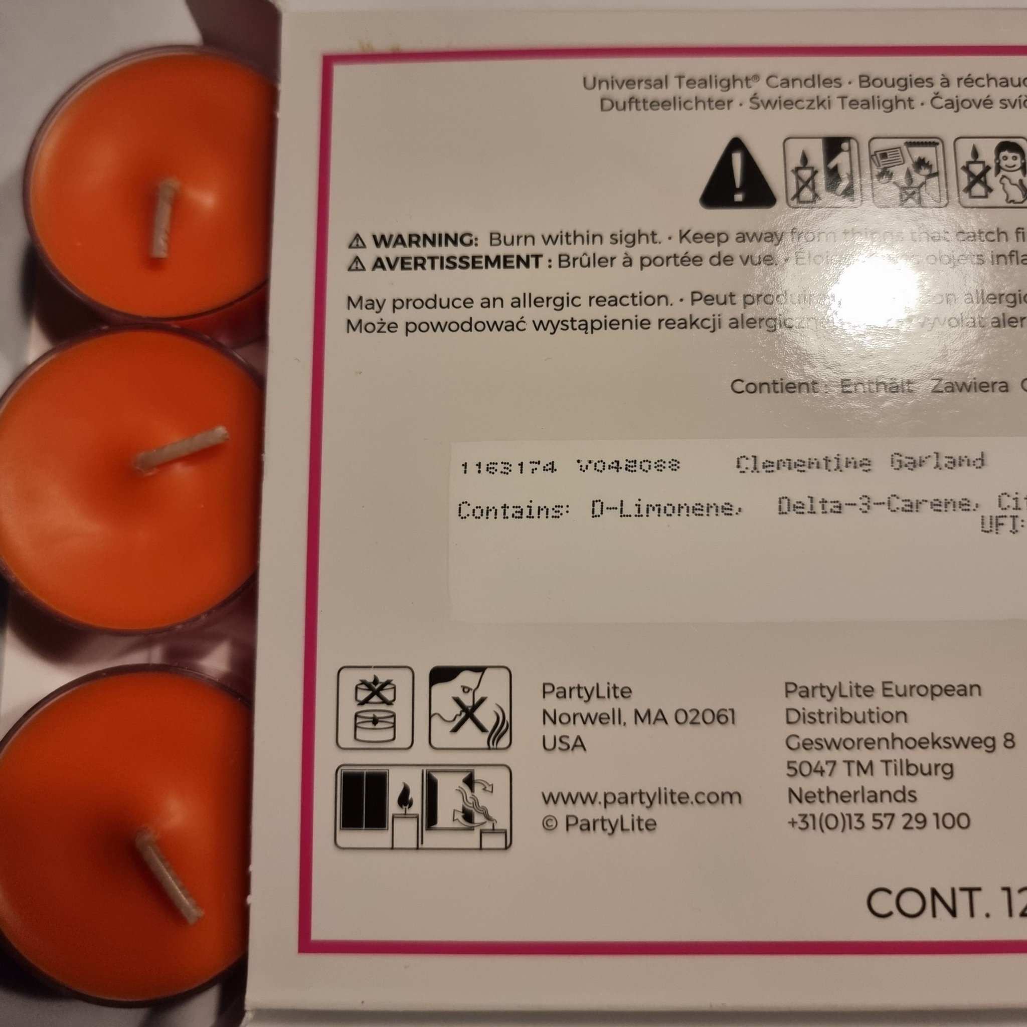 12/p Teljus med doft av Clementine Garland Köp på Tradera (612450247)