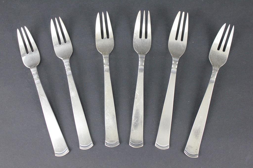 ROSENHOLM ÄKTA SILVER 6ST BAKELSEGAFFLAR 14CM