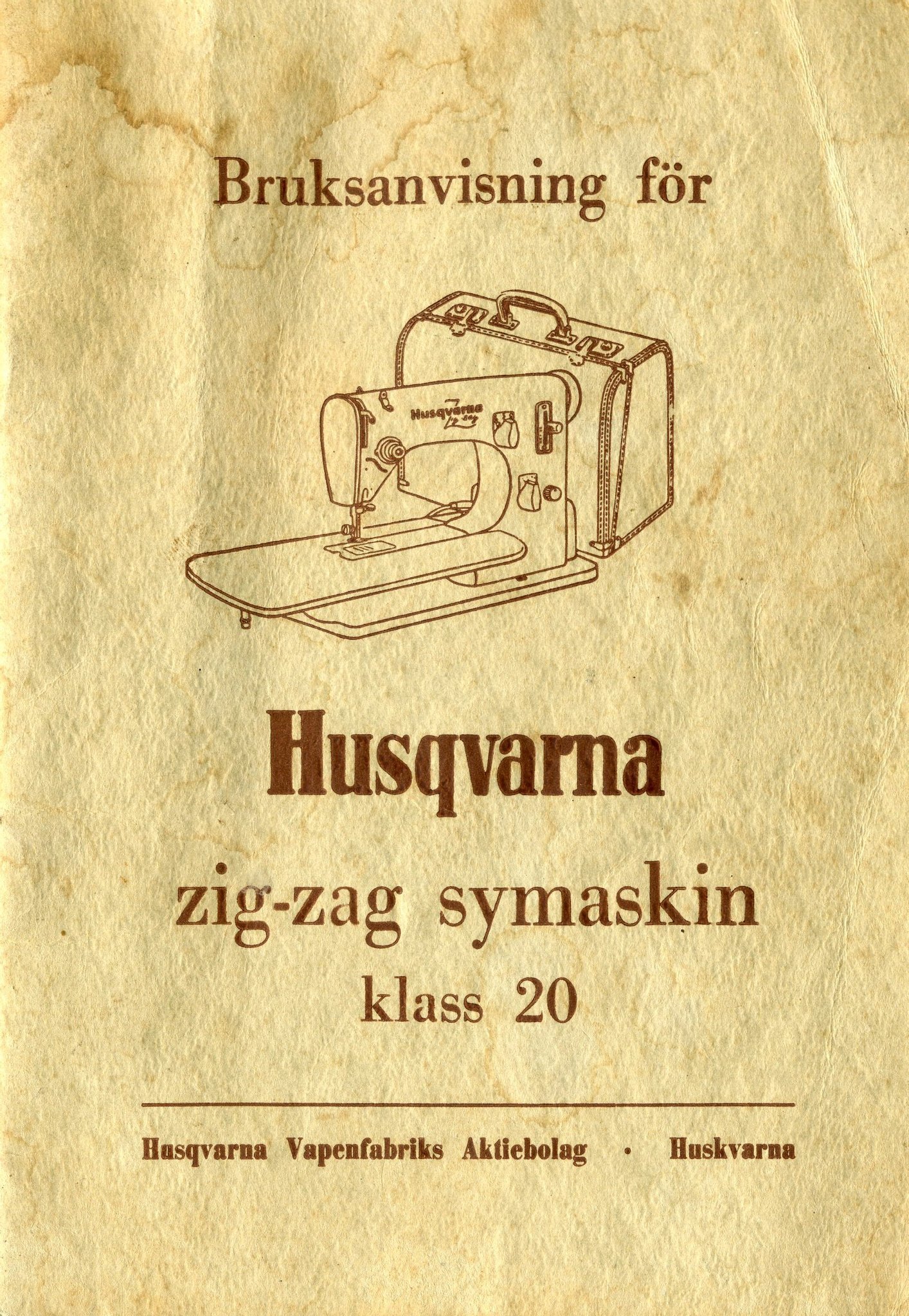 Husqvarna Zig zag Symaskin typ 20. bruksanvisni.. Köp på Tradera