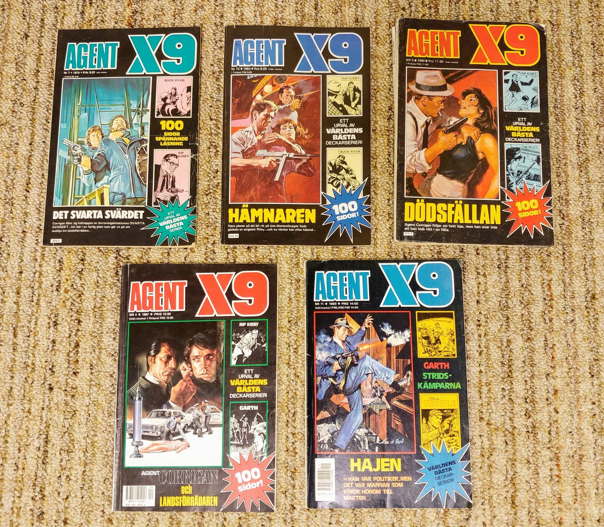 Agent X9 7 nummer - 1979, 1983, 1986, 1987, 1989