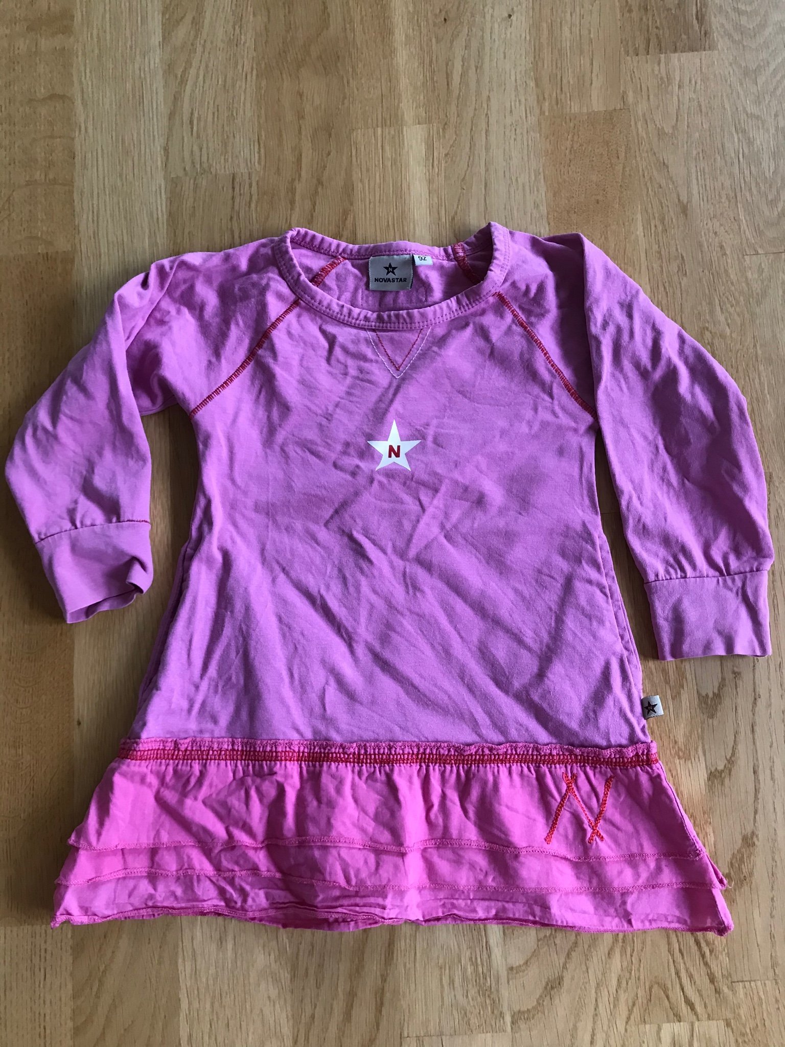Nova Star klänning, rosa, med volang, storlek 92