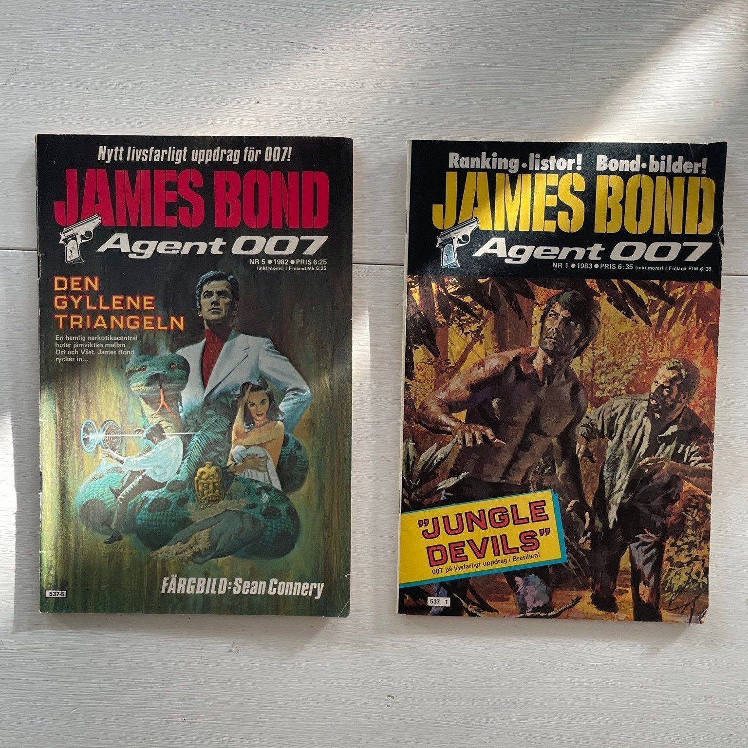 James Bond - Agent 007 - 2 st serietidningar 1982 & 1983 Retro paket