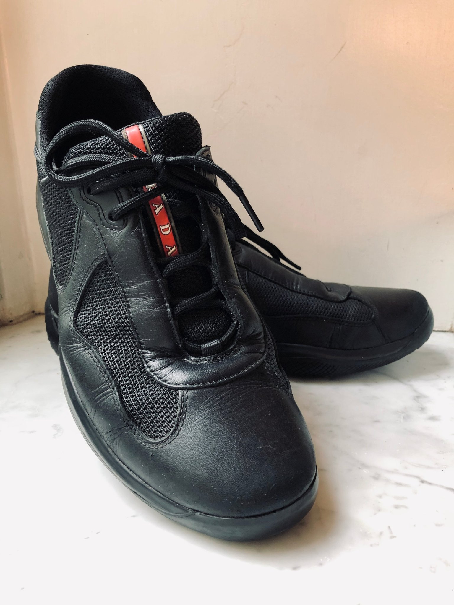 prada americas cup on feet