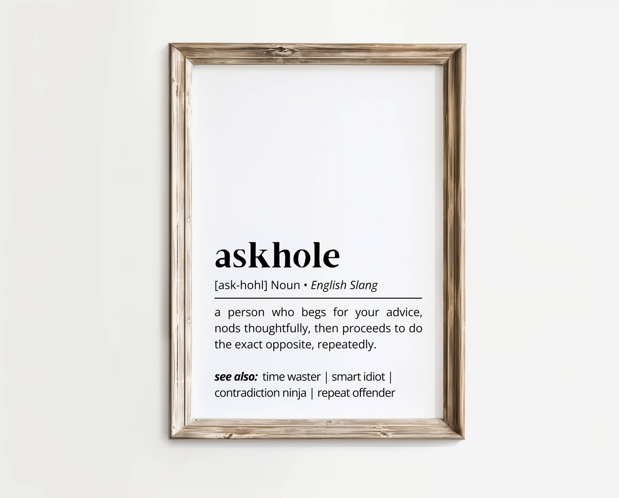Askhole – Definitionsposter | A4 | Rolig present | SkattkammarenSE