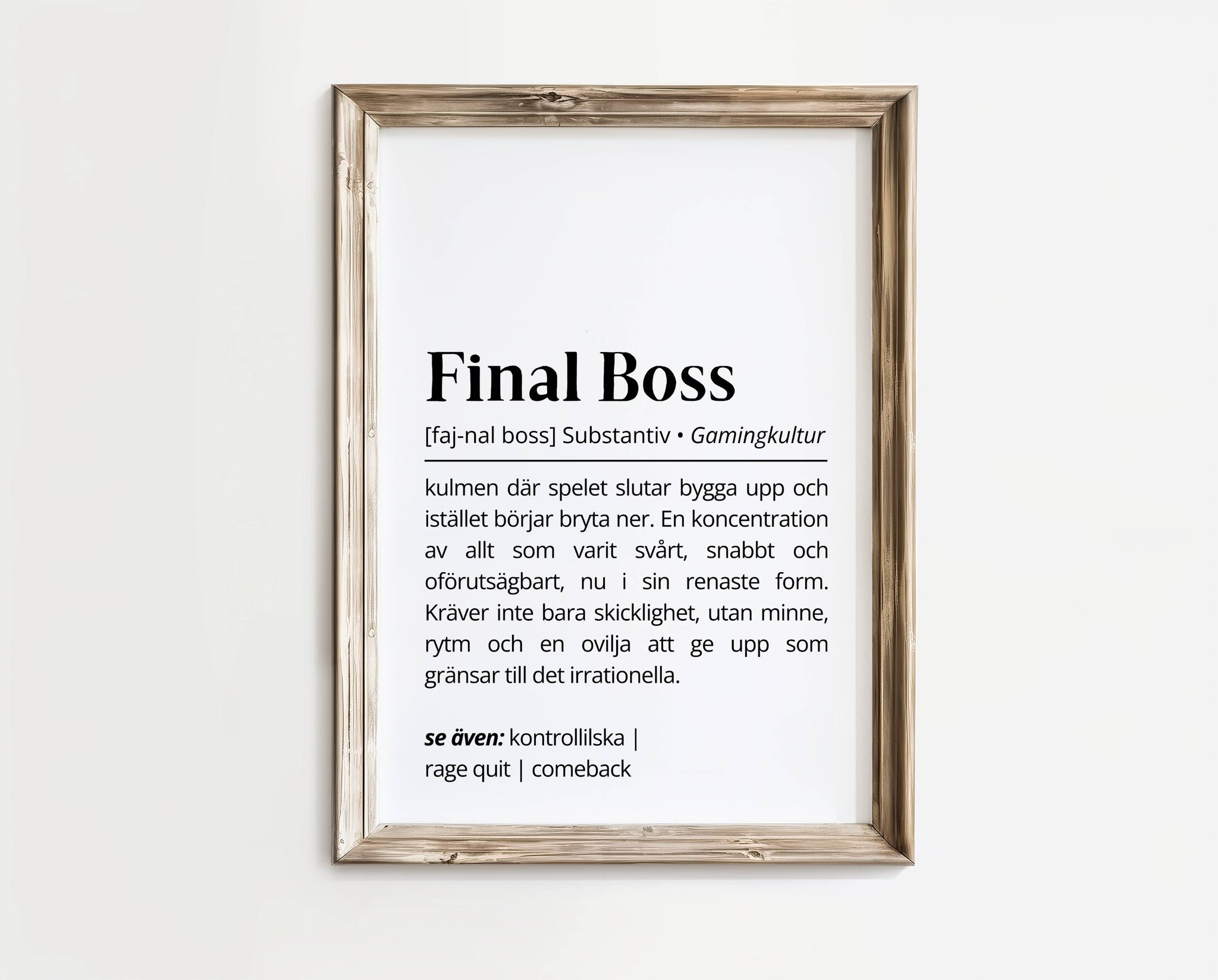 Final Boss – Definition poster | A4 | Rolig present | SkattkammarenSE