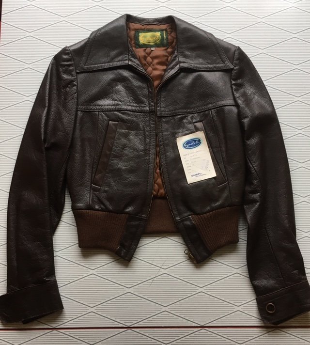 Vintage skinnjacka mörkbrun Gustols Malung NOS (381613655 Vintage skinnjacka mörkbrun Gustols Malung NOS (381613655