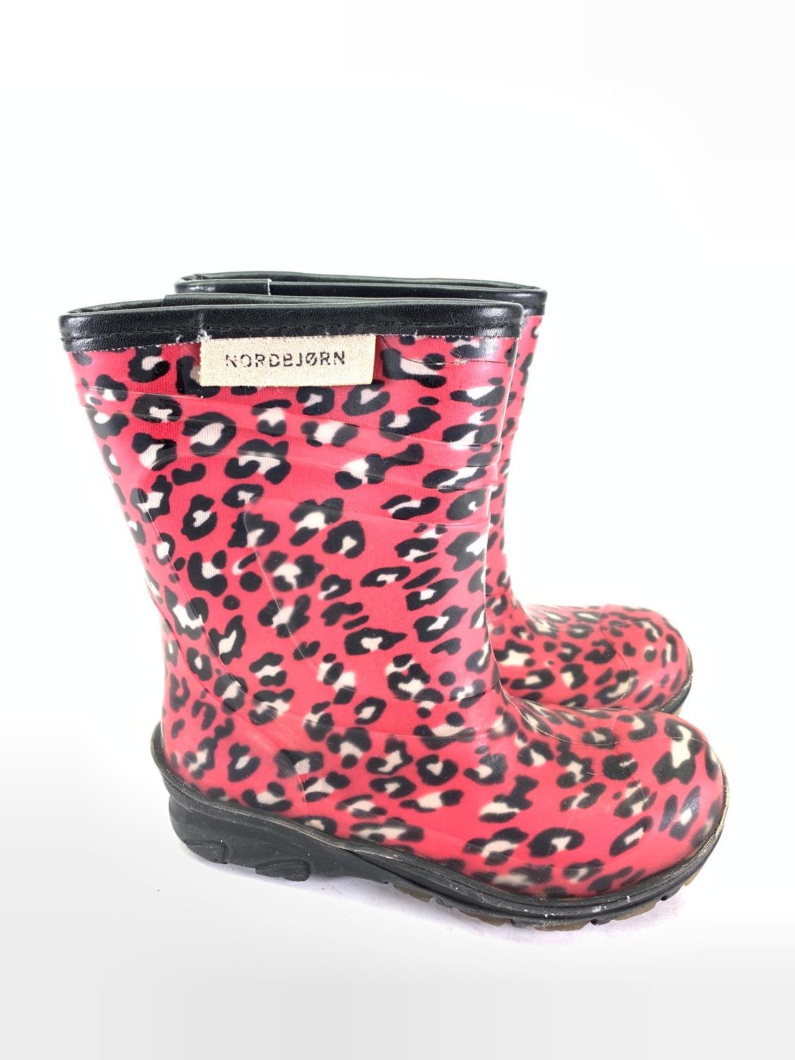 Nordbjorn, Gummistövlar, stl 28, Rosa, Svart, Leopard Nordbjorn, Gummistövlar, stl 28, Rosa, Svart, Leopard