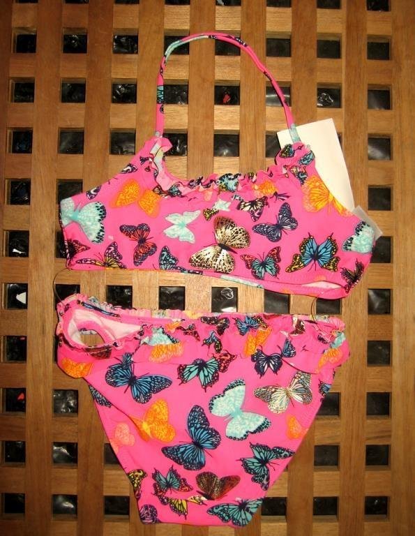 Bikini 2-delad Rosa med fjärilar Stl. 92 NY