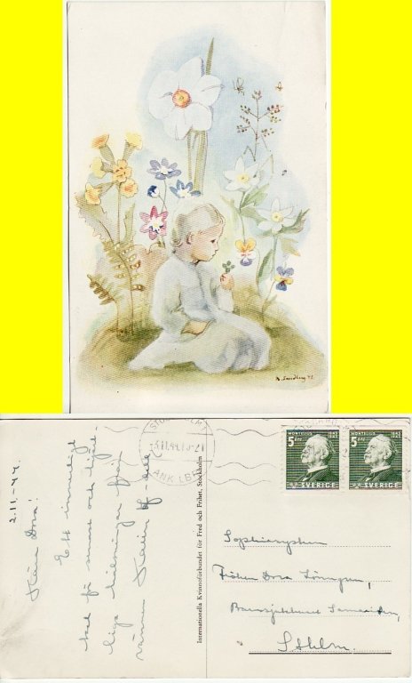 Obj. 2066, Flicka och blommor