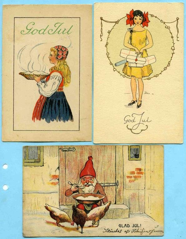 8 st Gamla vykort - God Jul (393419672) ᐈ Köp på Tradera