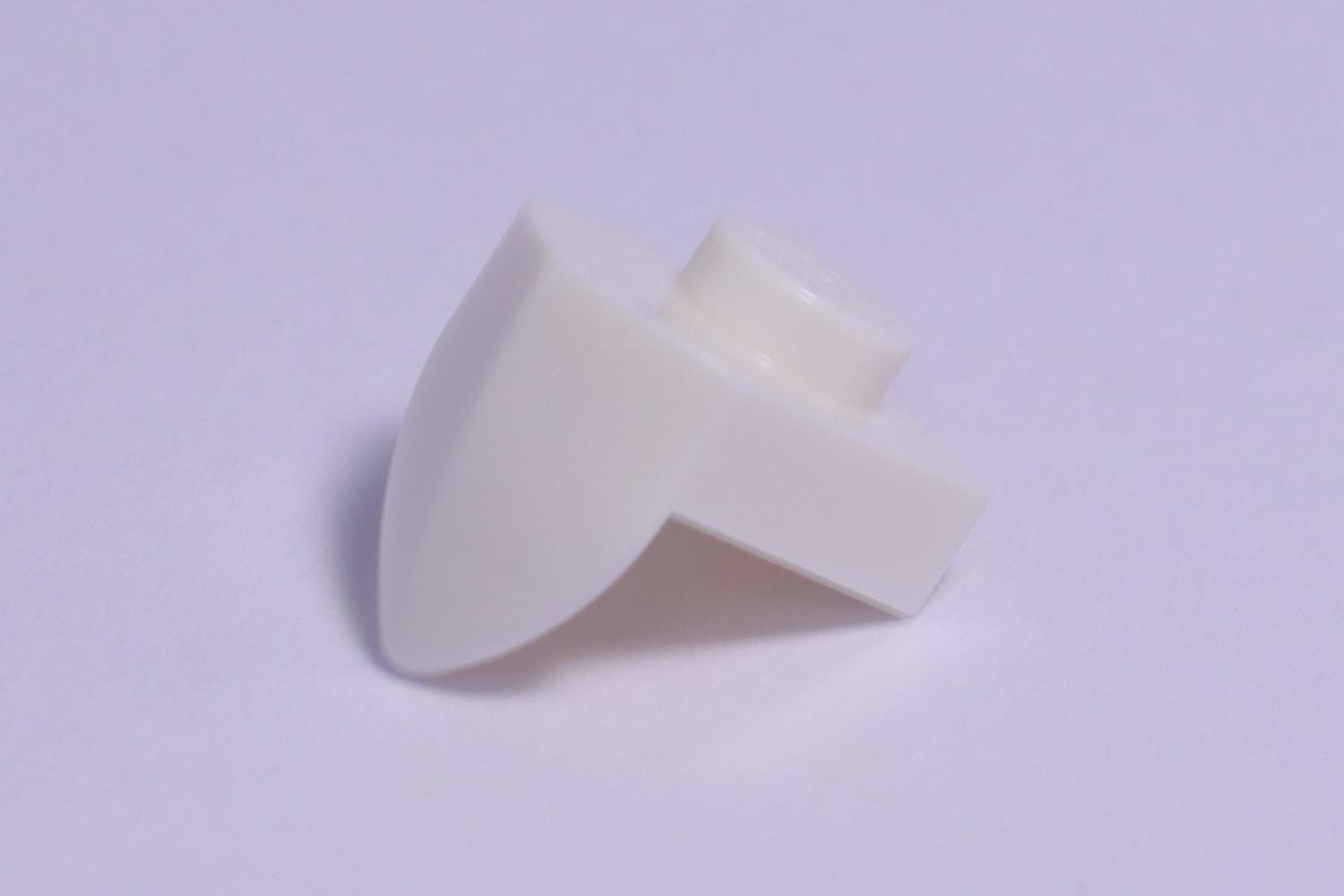 LEGO bit 15070 White Plate, Modified 1 x 1 with Tooth Vertical