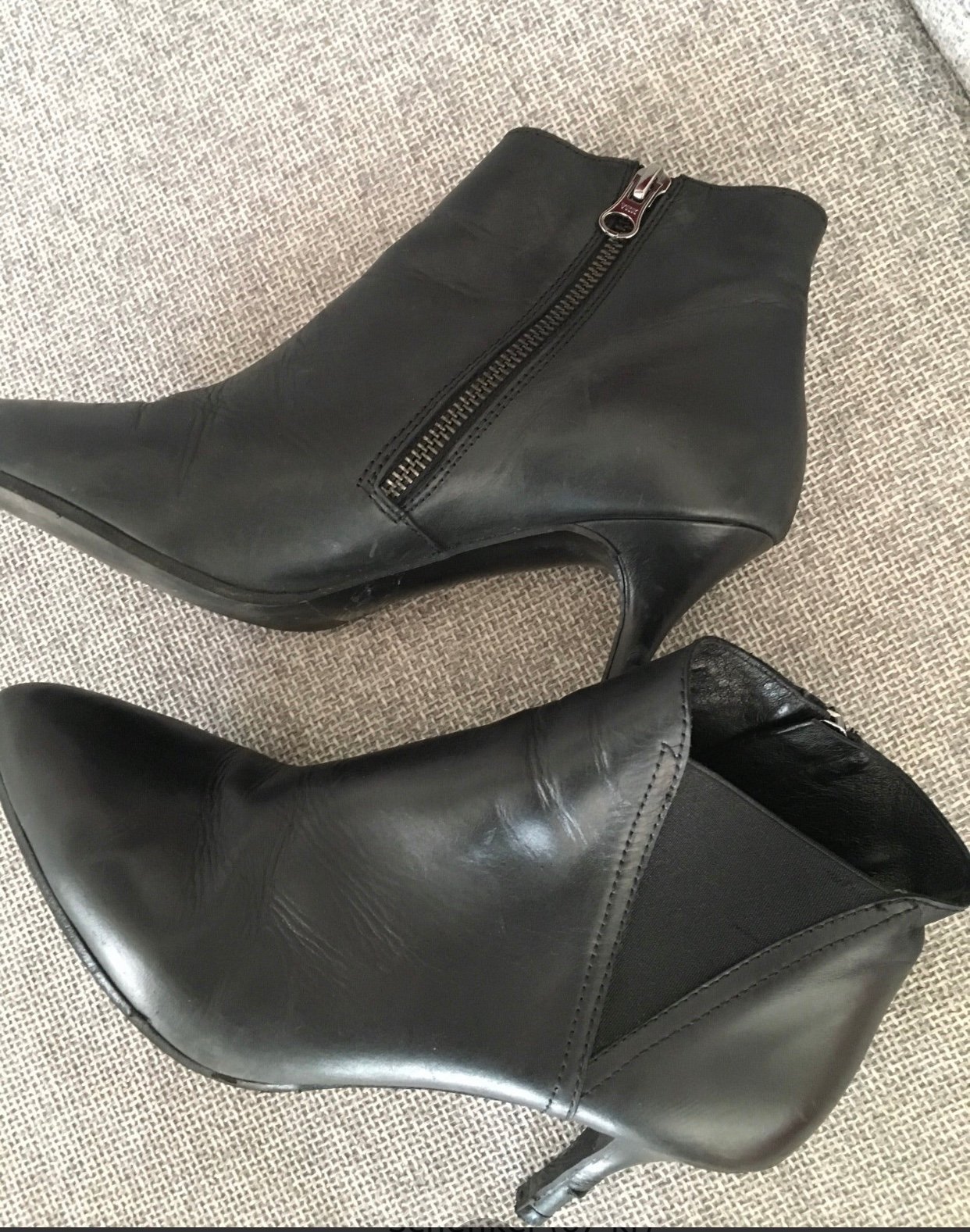 Filippa k stövletter boots klackskor 38 skinn l.. (381780754 Filippa K stövlar Mocka boots svarta skinn trend skor