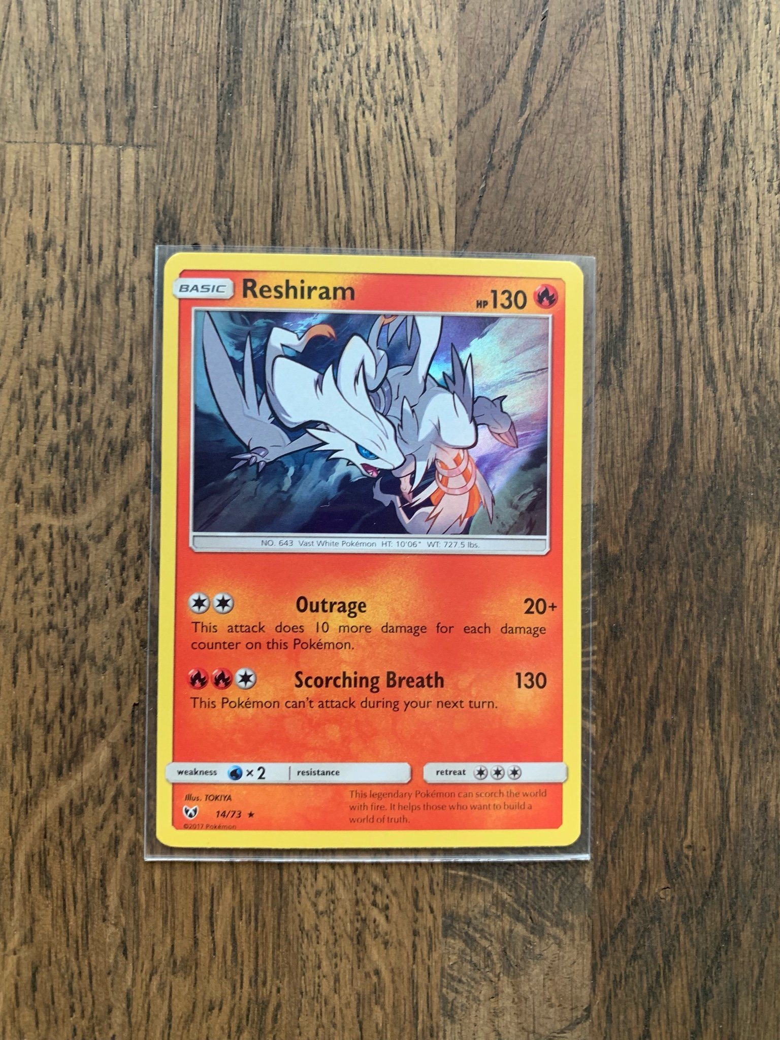 RESHIRAM 14//73 Reverse Holo Foil Pokemon SHINING LEGENDS