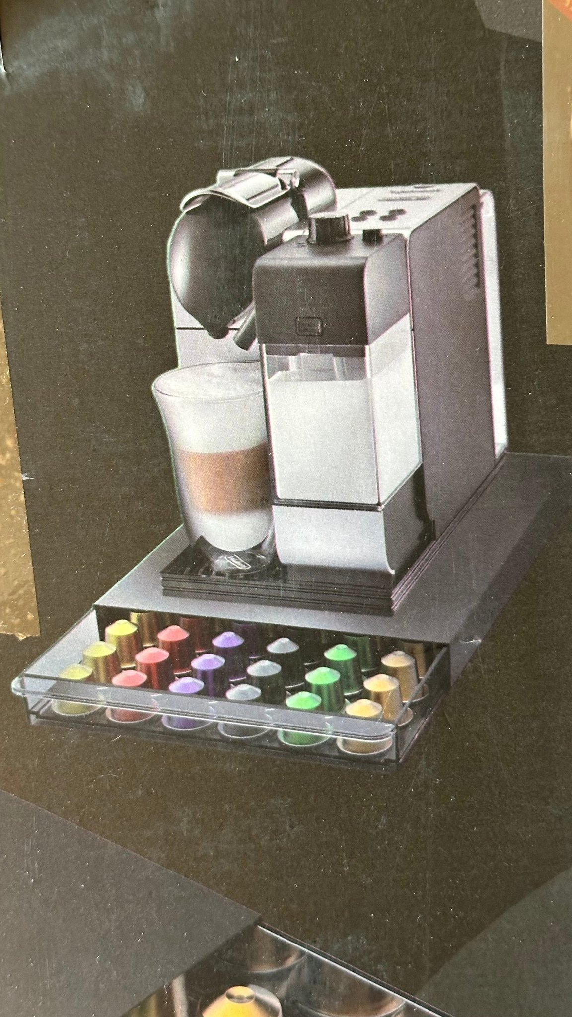 Tavola Swiss 5049031 capsuledispenser box voor 60 Nespresso-capsules, kunststof, zwart, 25 x 15 x 7 cm